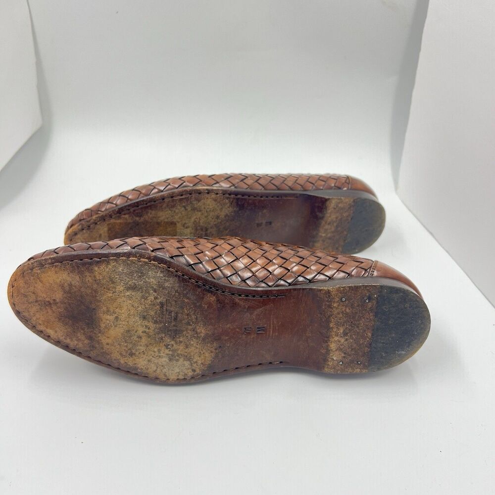 VTG Shoes Cole Haan Bragano Italy Brown Woven Leather Loafers Slip-On Men's 11 - Picture 7 of 11